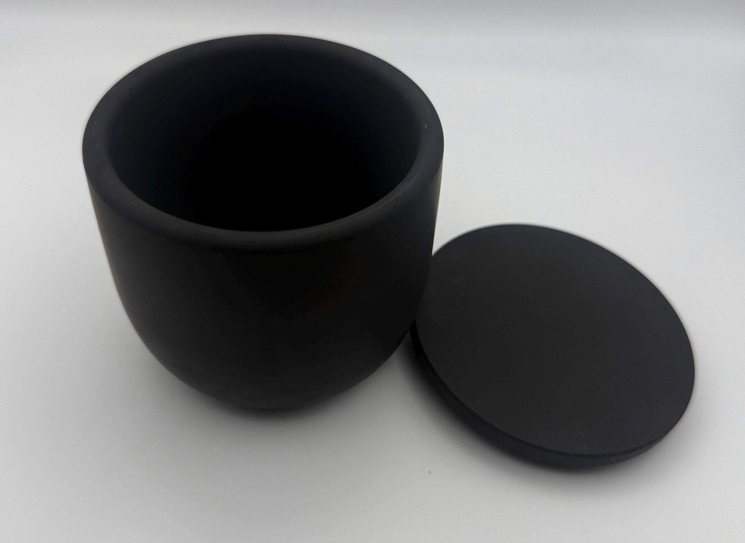 Handmade Concrete Jar with Lid: Modern Candle Vessel & Storage