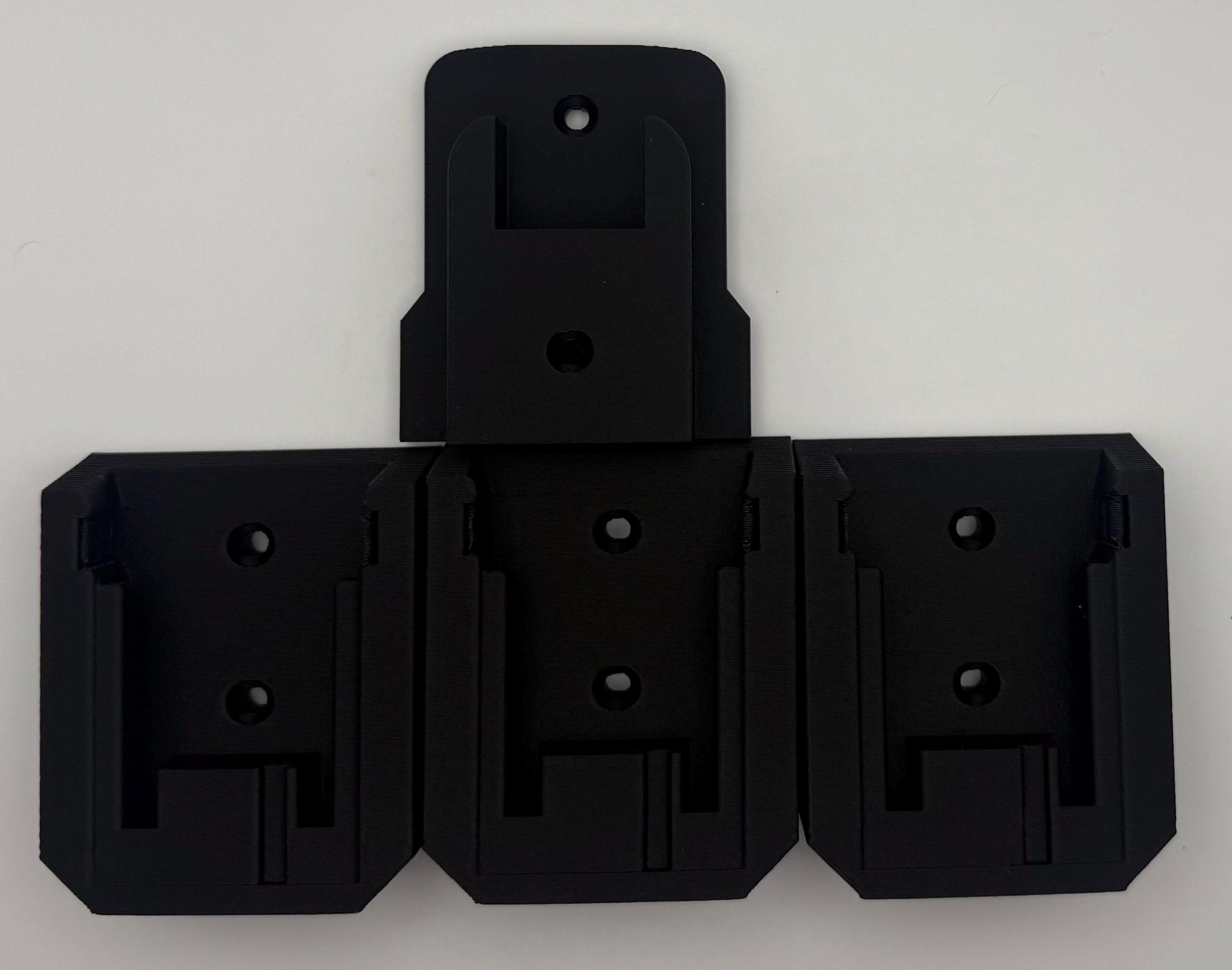 Carbon Fiber PLA Milwaukee Battery & Tool Organizer β 3-Slot Wall Mount System