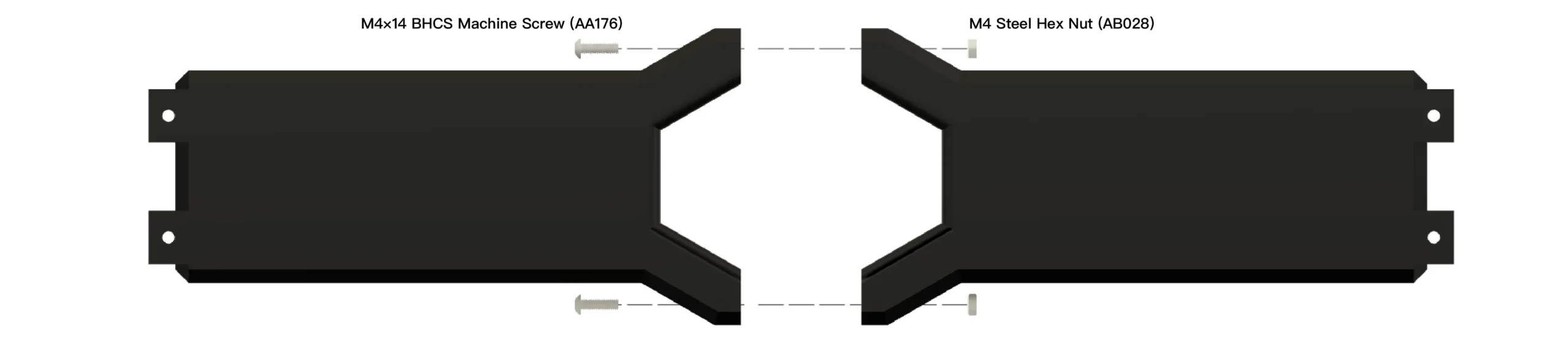 Side frame connection hardware